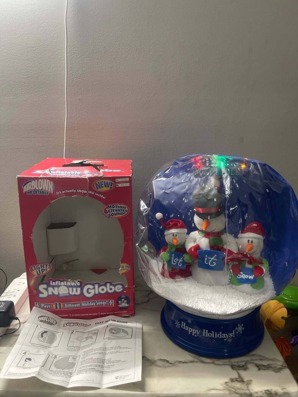 Gemmy Airblown Inflatable Snow Globe Snowmen Let It Snow